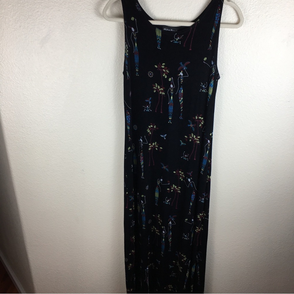 Made In Heaven Women's Black Slinky Stretch Sleeveless  Maxi Tank Dress Size S